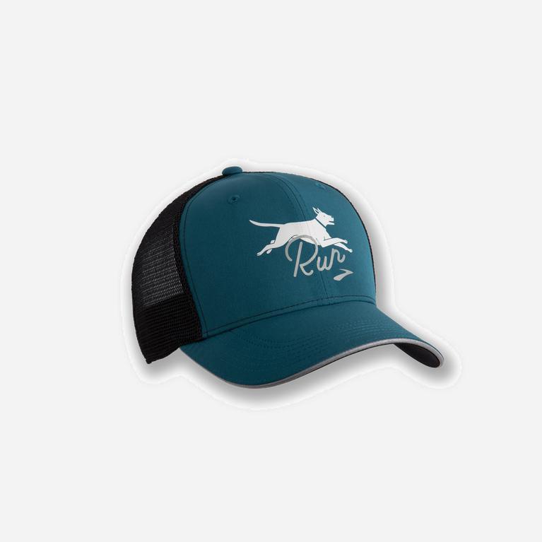 Brooks Discovery Trucker Israel - Men's Running Hat - Alpine/SteelBlue/Black (54396-OXWJ)